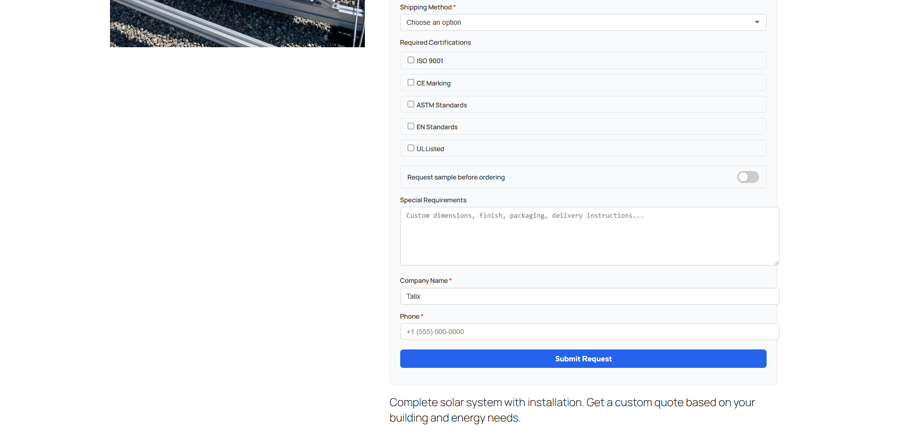 Inline Form - Bottom Section